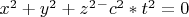 $x^2+y^2+z^2^-c^2*t^2=0 $