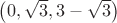 $\left( {0,\sqrt 3 ,3 - \sqrt 3 } \right)$