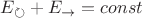 $E_\circlearrowright + E_\to= const$ $E_\circlearrowright + E_\to= const$