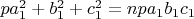 $pa_1^2+b_1^2+c_1^2=npa_1b_1c_1$