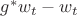 ${g^{\ast} w_{t}}-w_{t}$
