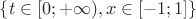 $\left\{t\in[0;+\infty),x\in[-1;1]\right\}$