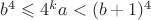 $b^4\leqslant 4^ka<(b+1)^4$