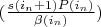 $(\frac{s (i_n+1) P(i_n)}{\beta(i_n)})$