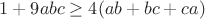 $1+9abc \ge 4(ab+bc+ca)$