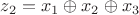 $z_2 = x_1\oplus x_2\oplus x_3$