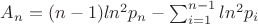 $A_n=(n-1)ln^2p_n-\sum_{i=1}^{n-1}  ln^2p_i$