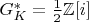 $G_K^*=\frac{1}{2} \mathbb{Z}[i]$