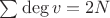 $\sum \deg v = 2N$