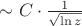 \sim C \cdot \frac{1}{\sqrt{\ln z}}