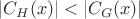 $|C_H(x)|<|C_G(x)|$