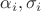 $\alpha_i,\sigma_i$