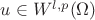 $u \in W^{l, p}(\Omega)$