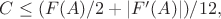 $C\leq (F(A)/2+|F'(A)|)/12,$