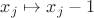 $x_j \mapsto x_j-1$
