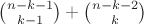 $\binom{n-k-1}{k-1}+\binom{n-k-2}{k}$