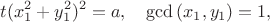 $$
t(x_1^2+y_1^2)^2=a, \quad \gcd{(x_1,y_1)}=1,
$$