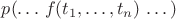 $p(\dots\,f(t_1,\dots,t_n)\,\dots)$