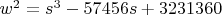 $w^2=s^3-57456s+3231360$