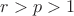 $r>p>1$