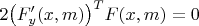 $2\bigl(F'_y(x,m)\bigr)^TF(x,m)=0$