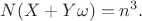 $\displaystyle N(X+Y\omega)=n^3.$