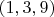 $ (1,3,9)$