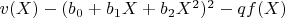 $v(X)-(b_0+b_1 X+b_2 X^2)^2 - q f(X)$