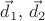 $\vec{d}_1,\, \vec{d}_2$