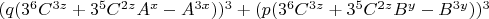$(q(3^6C^{3z}+3^5C^{2z}A^x-A^{3x}))^3+(p(3^6C^{3z}+3^5C^{2z}B^y-B^{3y}))^3$