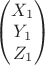 $\begin{pmatrix} 
X_1\\
Y_1\\
Z_1\\
\end{pmatrix}$