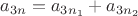 $a_{3n}=a_{3n_1}+a_{3n_2}$