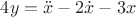 $4y=\ddot{x}-2\dot{x}-3x$