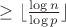 $\ge\lfloor\frac{\log n}{\log p}\rfloor$