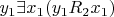 $y_1 \exists x_1 (y_1R_2x_1)$