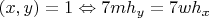 $(x,y)=1\Leftrightarrow 7mh_y=7wh_x$