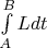 $\int\limits_{A}^{B}Ldt$