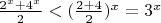 $\frac{2^x+4^x}{2}<(\frac{2+4}{2})^x=3^x$
