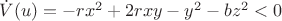 $\dot{V}(u)=-rx^2+2rxy-y^2-bz^2 < 0$