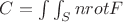 $C=\int\int_SnrotF$