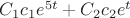 $C_1c_1{e}^{5t}+C_2c_2{e}^{t}$