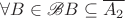 $\forall B \in \mathscr{B}  B\subseteq  \overline{A_2}$