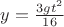 $y = \frac{3gt^2}{16}$
