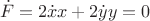 $$\dot{F}=2\dot{x}x+2\dot{y}y=0$$