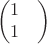 $$\begin{pmatrix}
1&\\
1&
\end{pmatrix}$$
