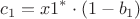$$c_1 = x1^* \cdot (1 - b_1)$$