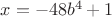 $x=-48b^4+1$