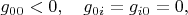 $g_{00}<0,\quad g_{0i}=g_{i0}=0,$