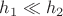 $h_1 \ll h_2$