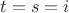 $t = s = i$